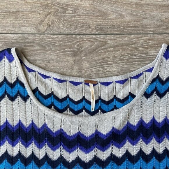 FREE PEOPLE Chevron Stripe Pointelle Knit Dress - Picture 5 of 15